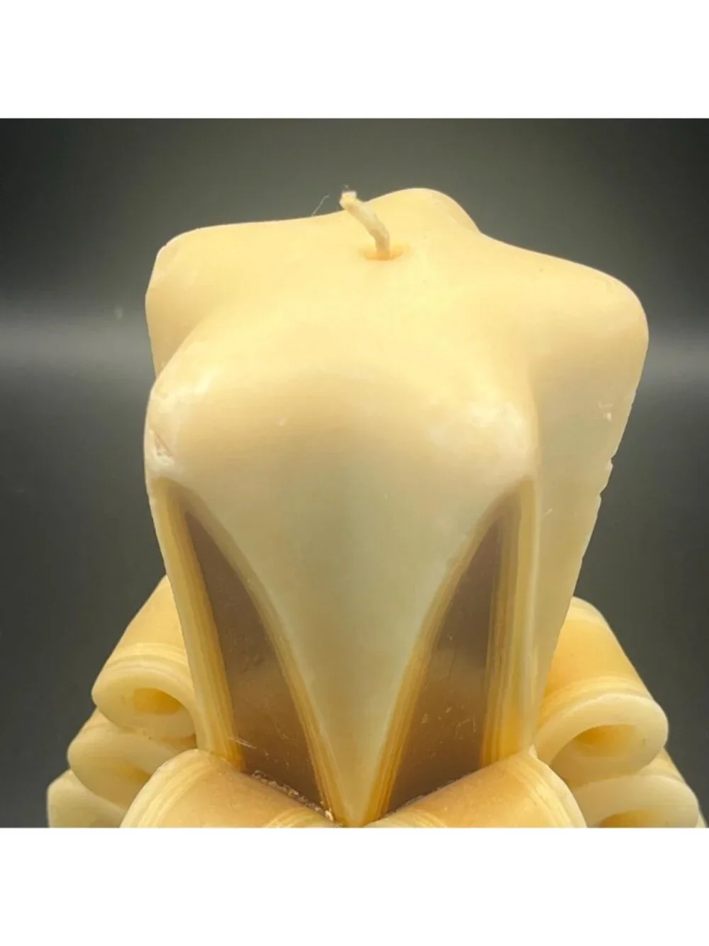 Vintage Hand Carved Pillar Candle 7